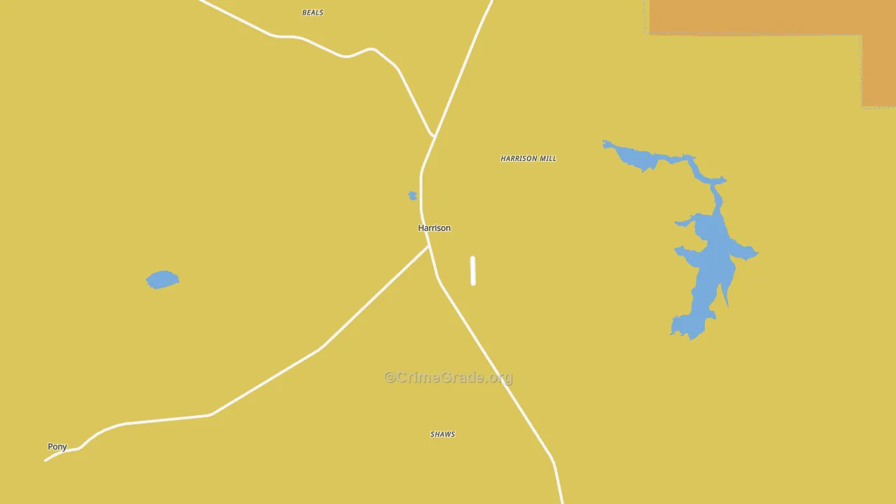 Harrison, MT Map of Murder Rates