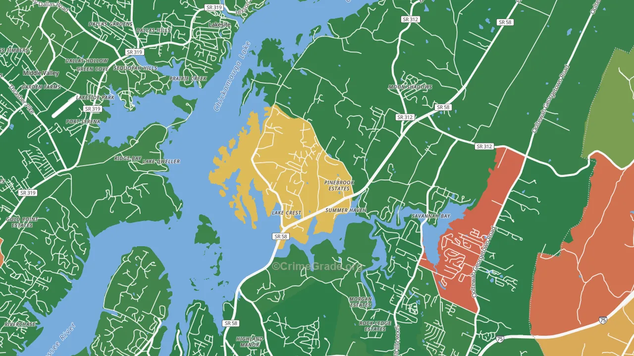 Harrison, TN Map of Murder Rates