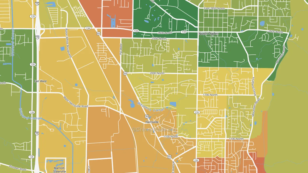 Harrisville, UT Map of Murder Rates