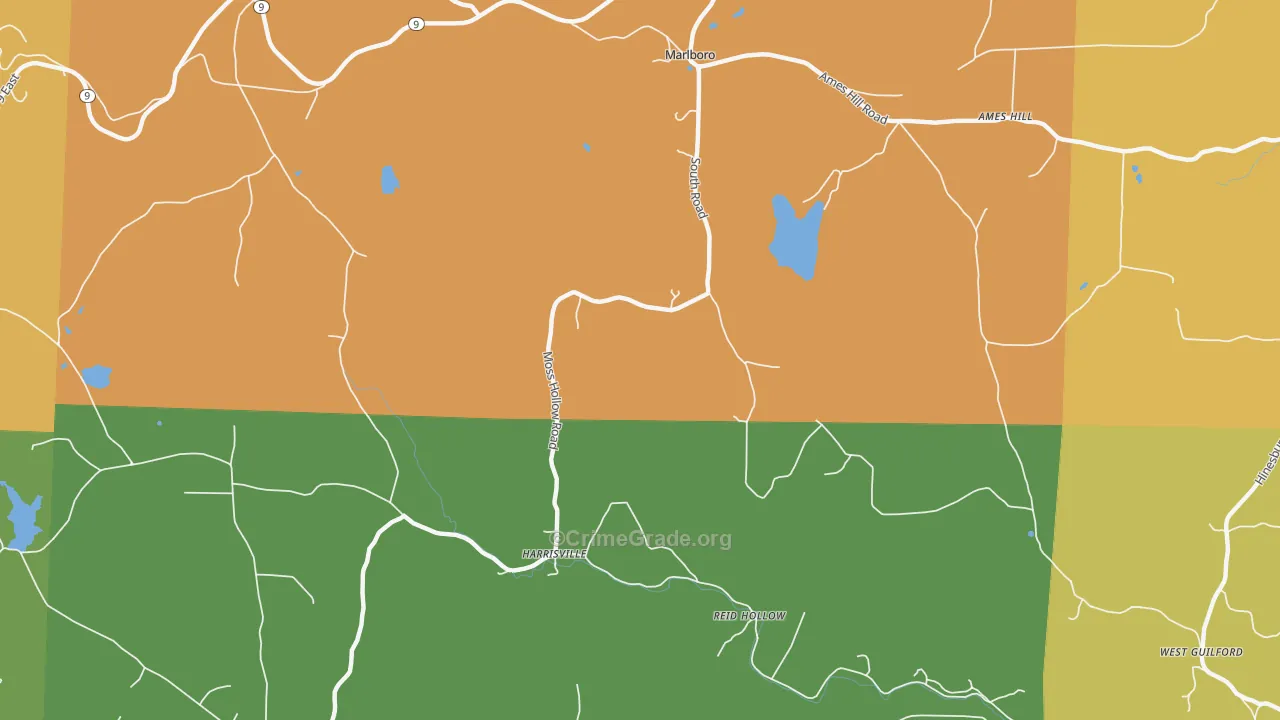 Harrisville, VT Map of Murder Rates