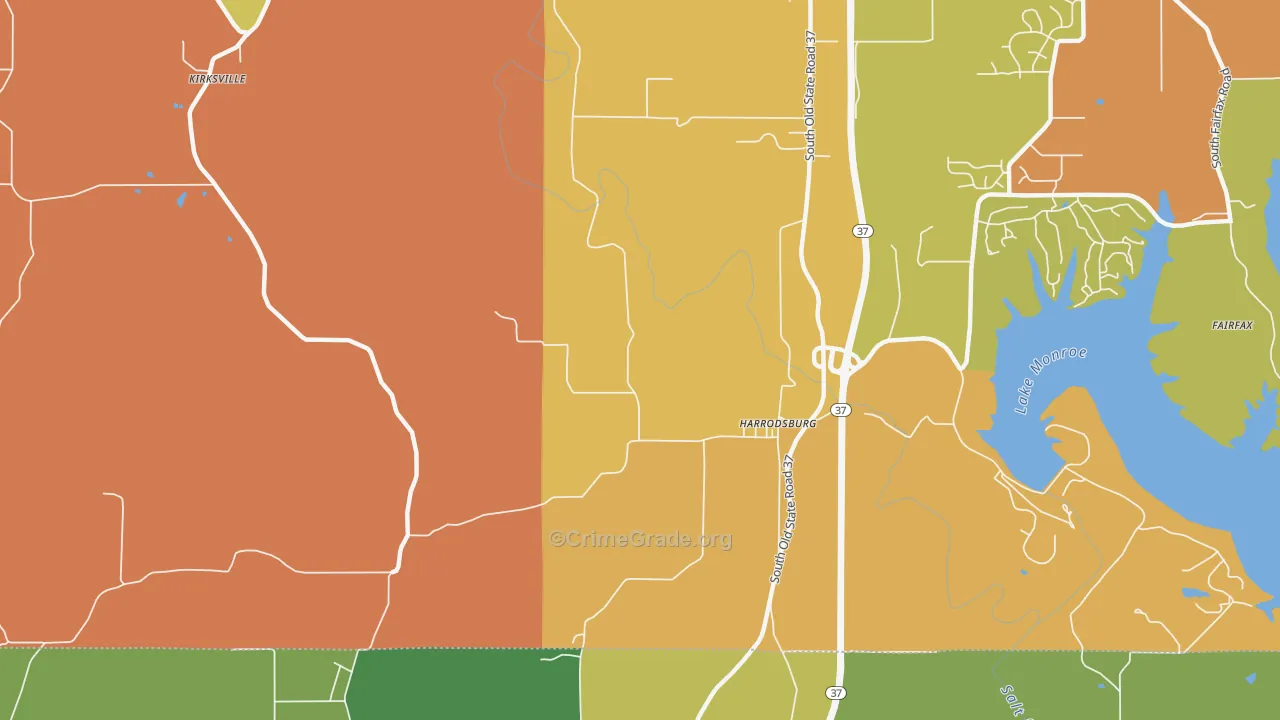 Harrodsburg, IN Map of Murder Rates