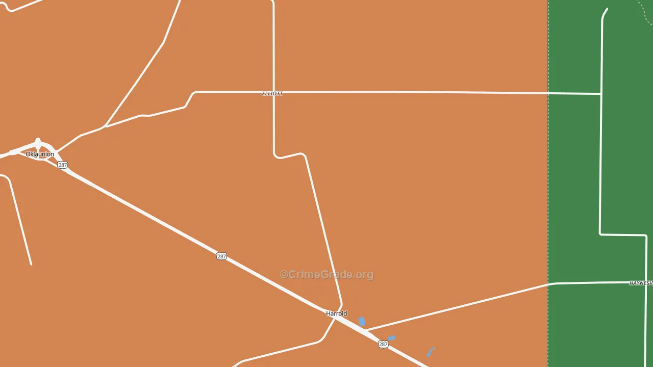 Harrold, TX Map of Murder Rates