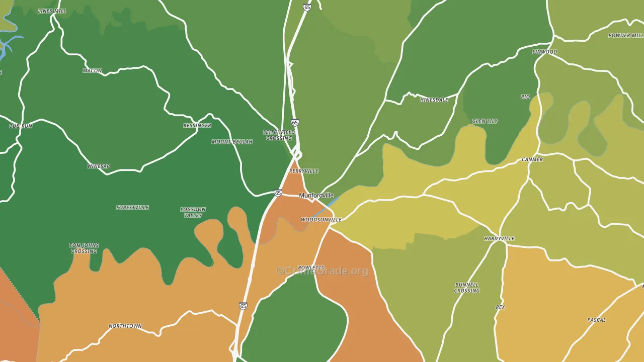 Hart County, KY Map of Murder Rates