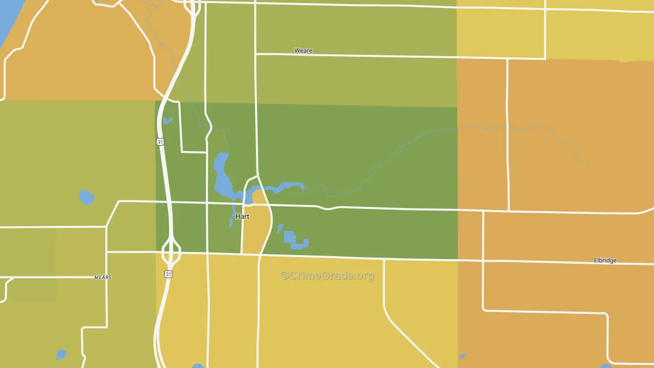 Hart, MI Map of Murder Rates