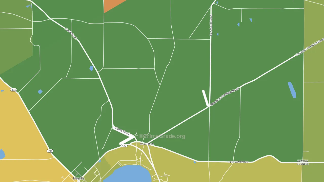 Hartfield, NY Map of Murder Rates