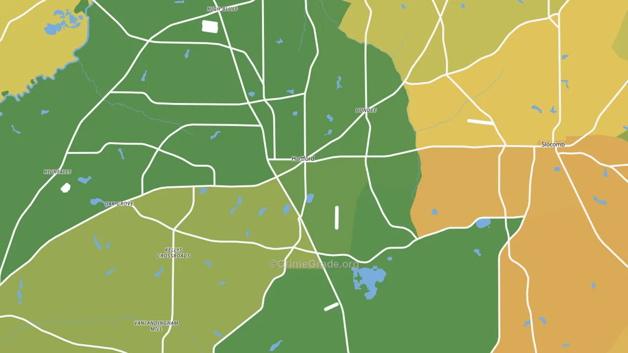 Hartford, AL Map of Murder Rates