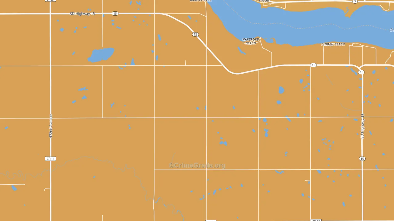 Hartford Beach, SD Map of Murder Rates