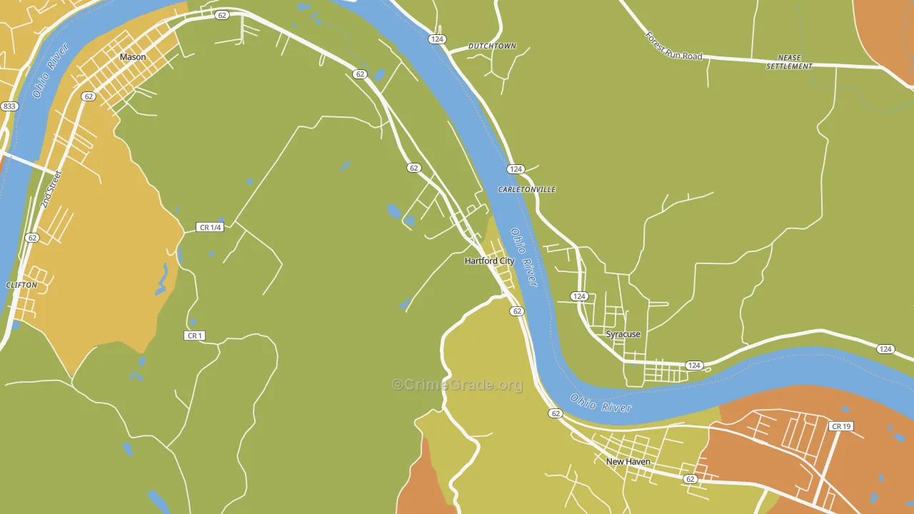 Hartford City, WV Map of Murder Rates