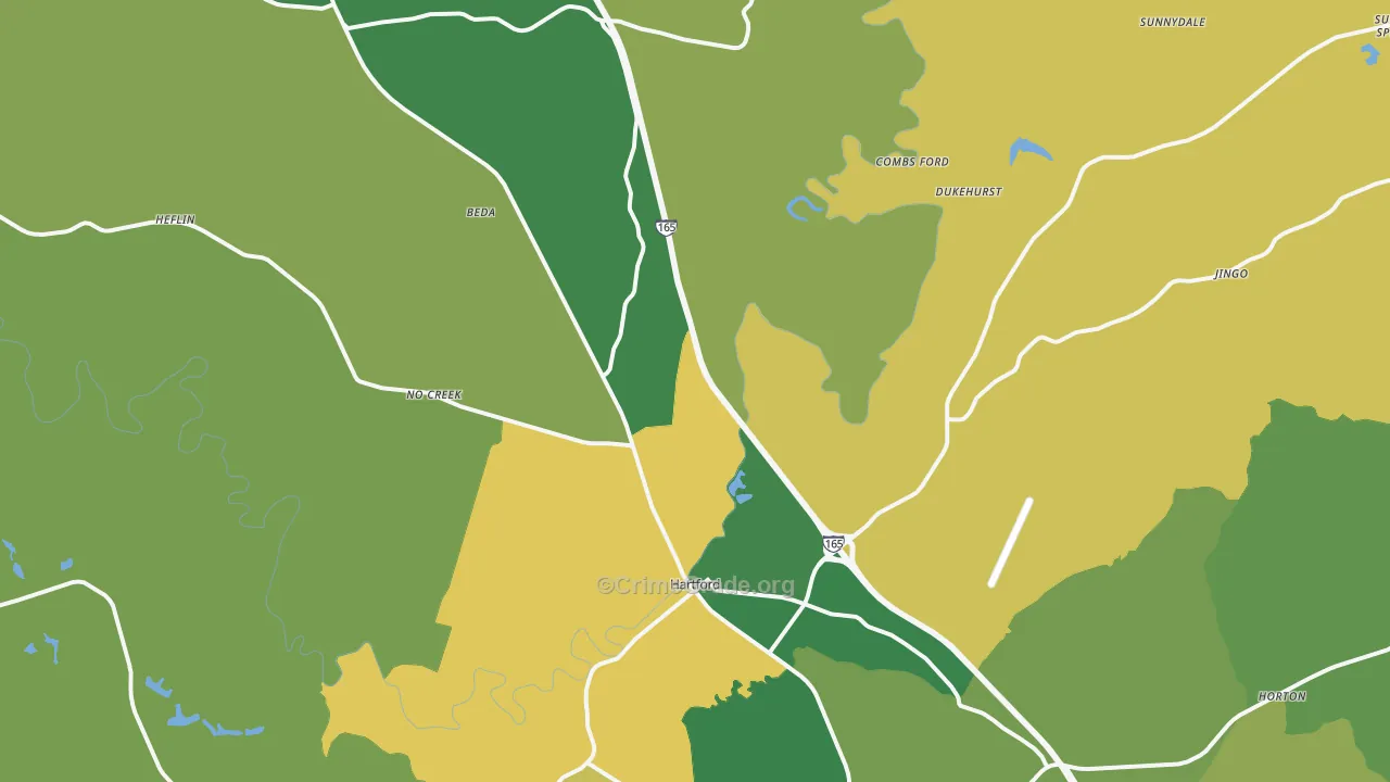 Hartford, KY Map of Murder Rates