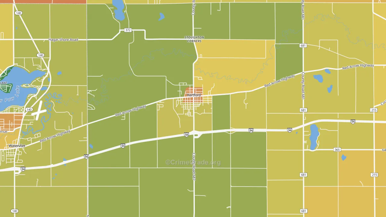 Hartford, MI Map of Murder Rates