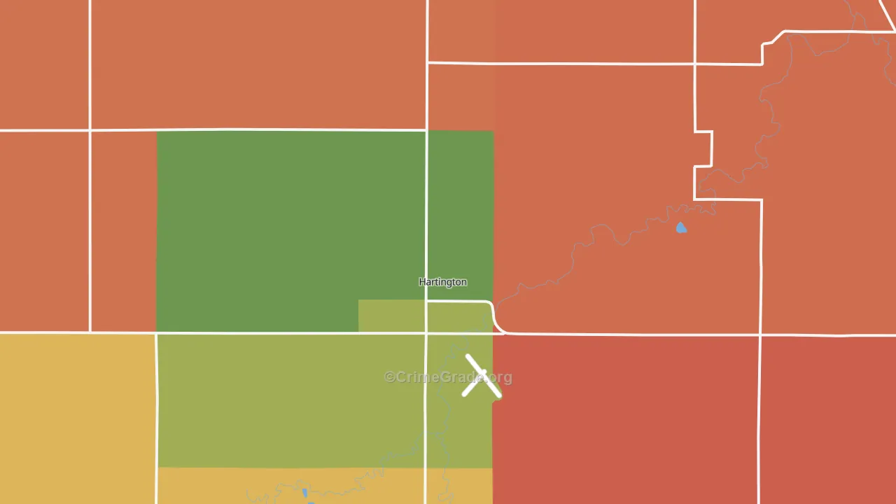 Hartington, NE Map of Murder Rates