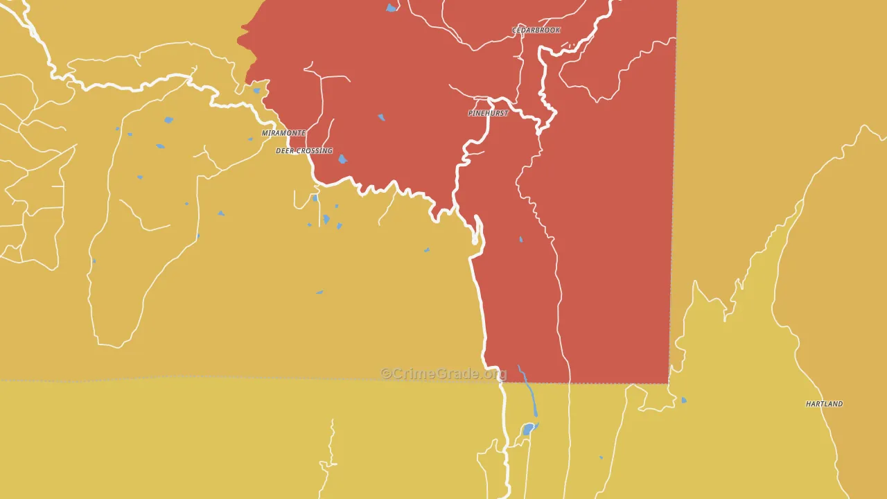 Hartland, CA Map of Murder Rates