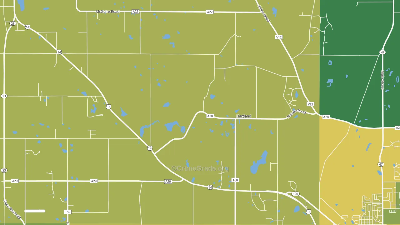 Hartland, IL Map of Murder Rates