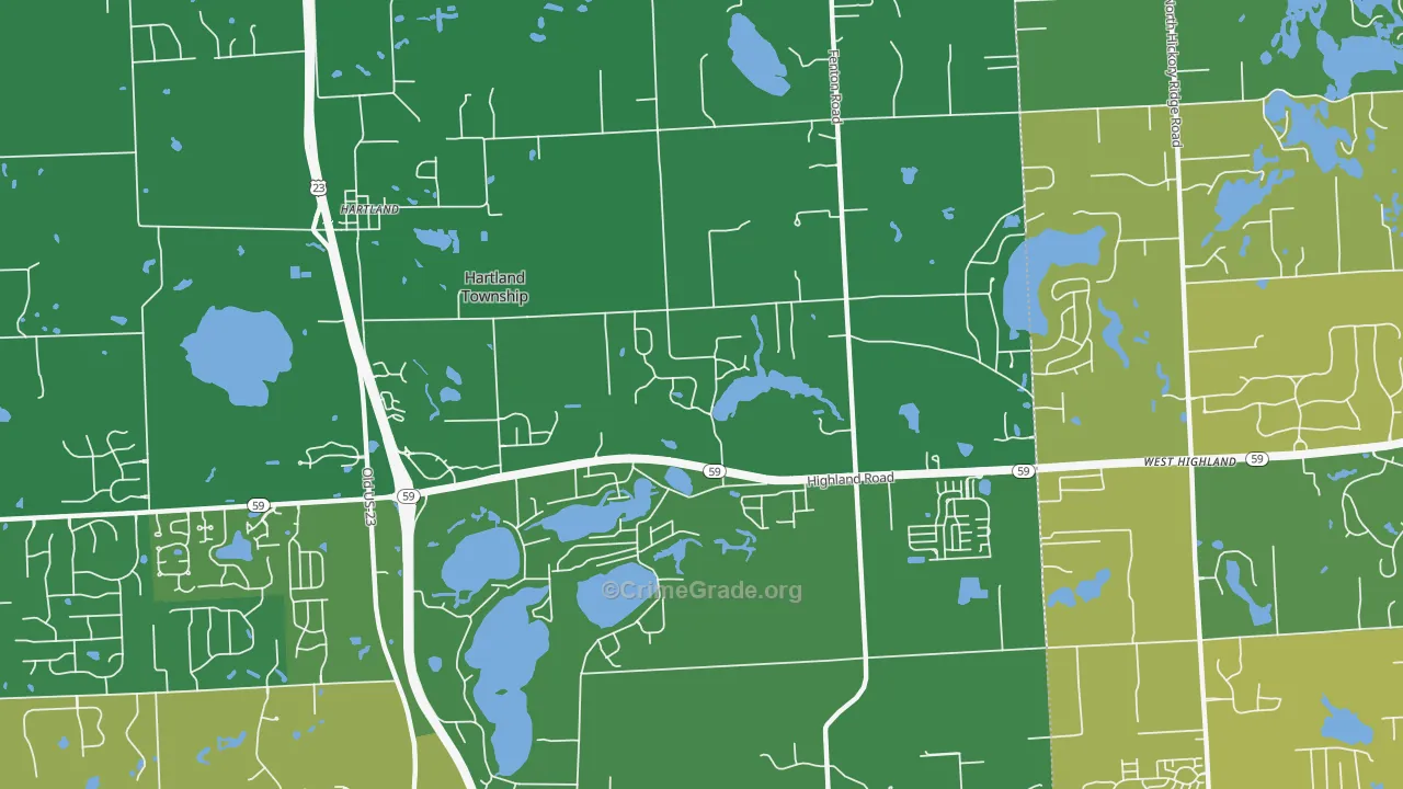 Hartland, MI Map of Murder Rates
