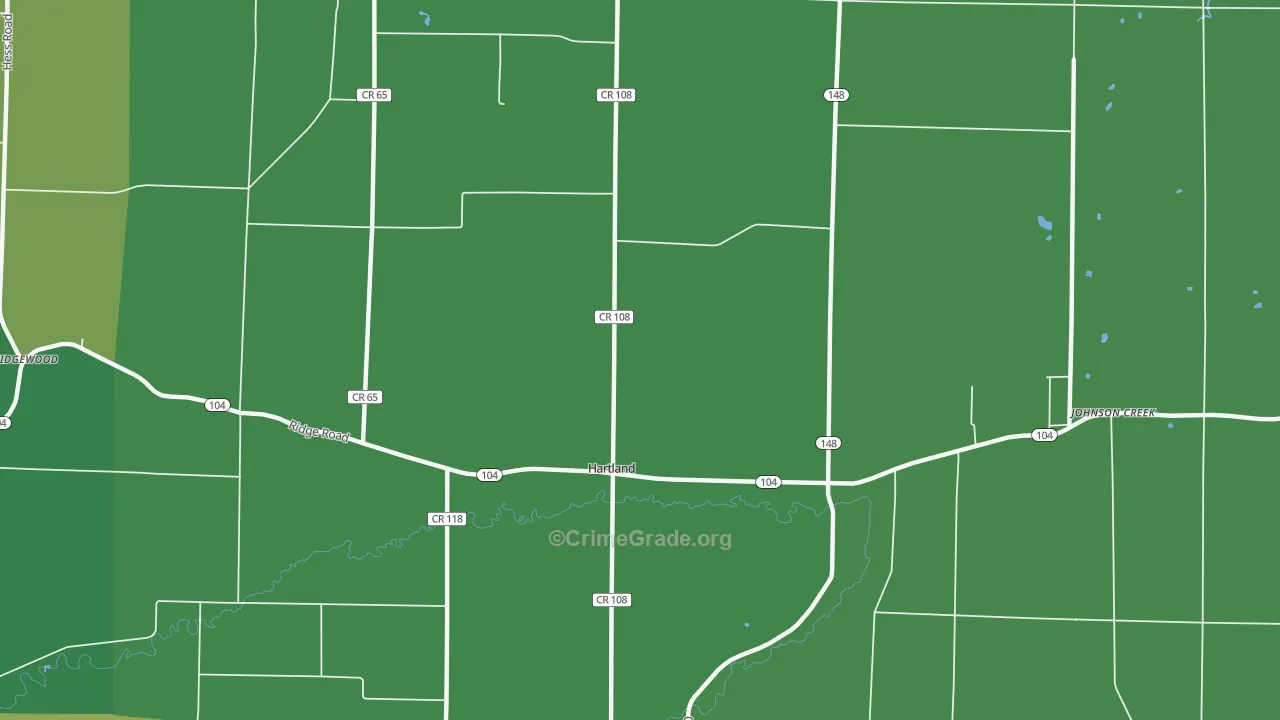 Hartland, NY Map of Murder Rates