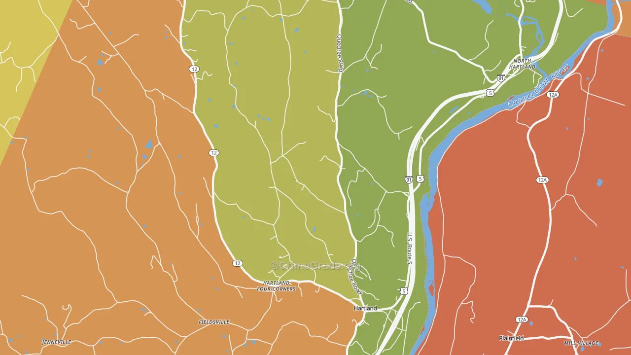 Hartland, VT Map of Murder Rates