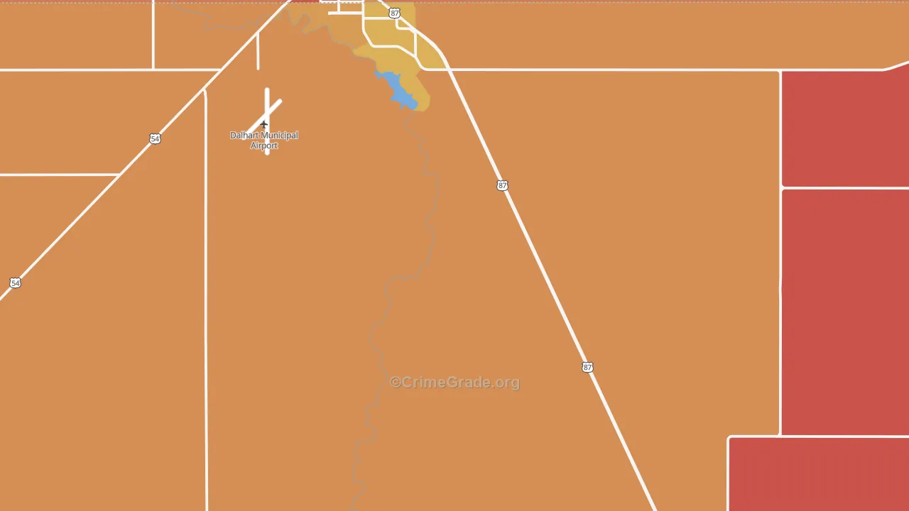 Hartley, TX Map of Murder Rates