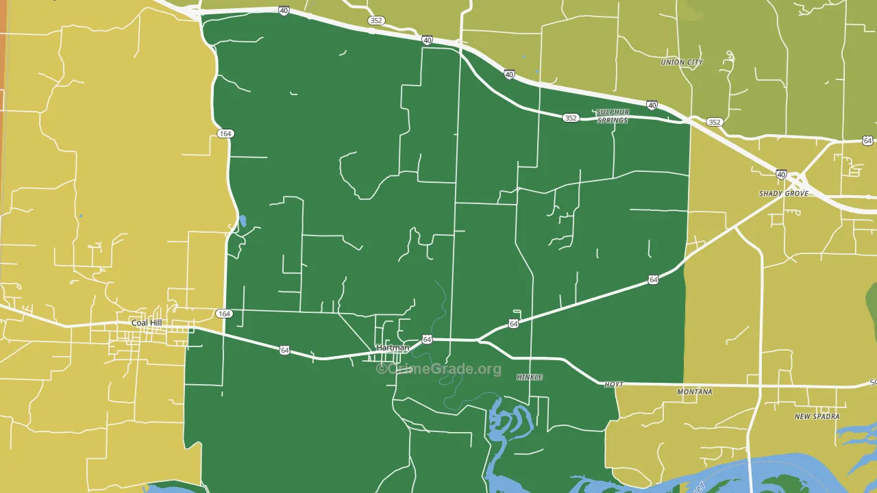 Hartman, AR Map of Murder Rates