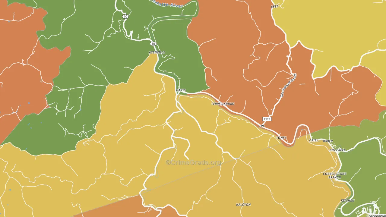 Harts, WV Map of Murder Rates