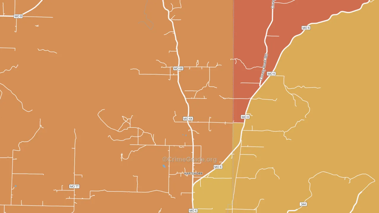 Hartshorn, MO Map of Murder Rates