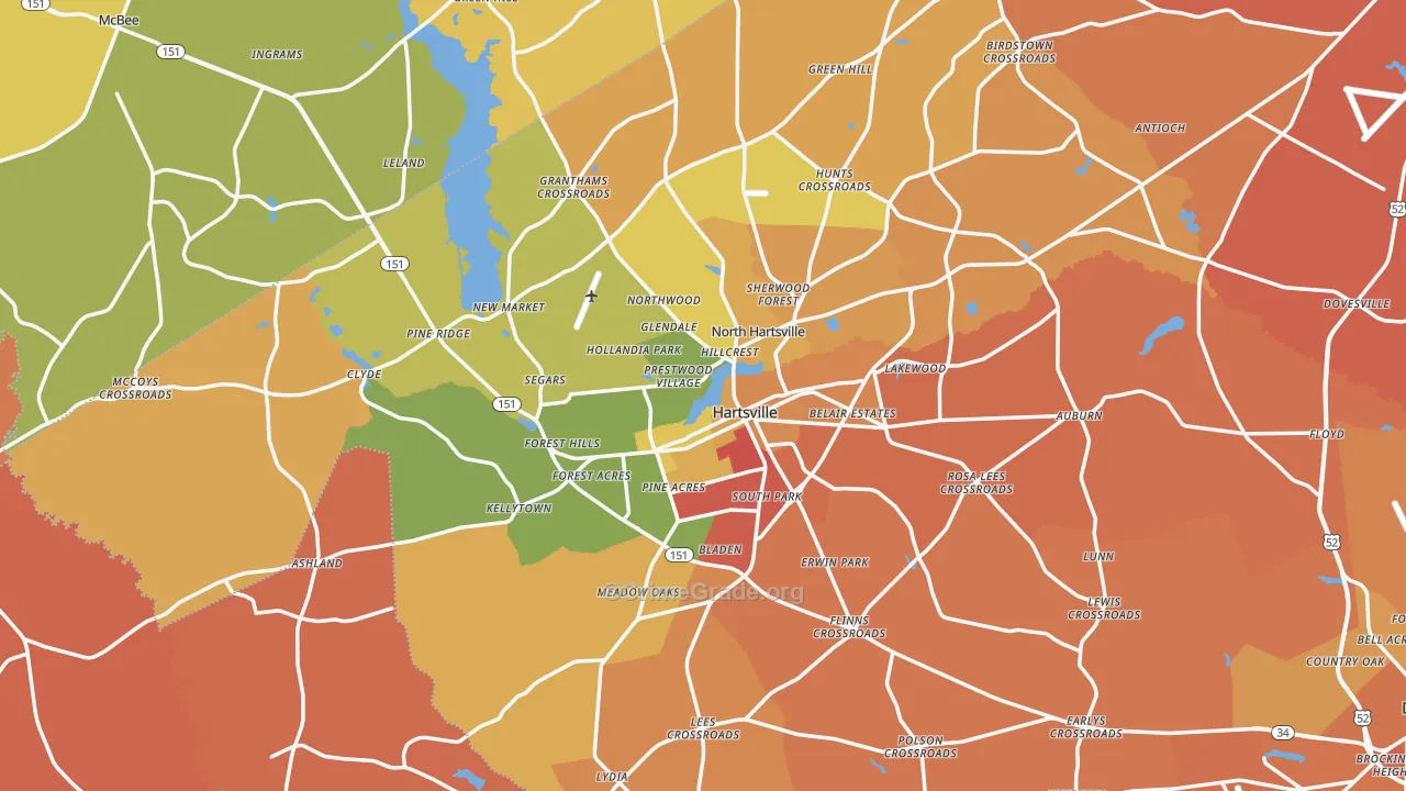 Hartsville, SC Map of Murder Rates