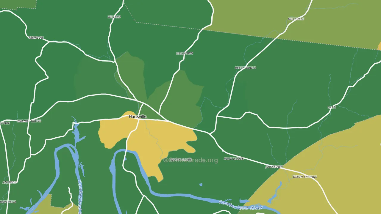 Hartsville, TN Map of Murder Rates