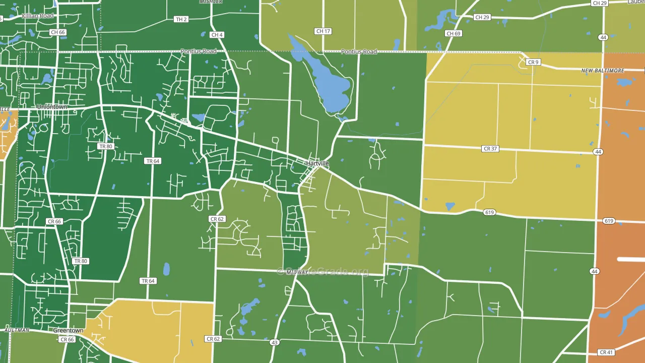 Hartville, OH Map of Murder Rates