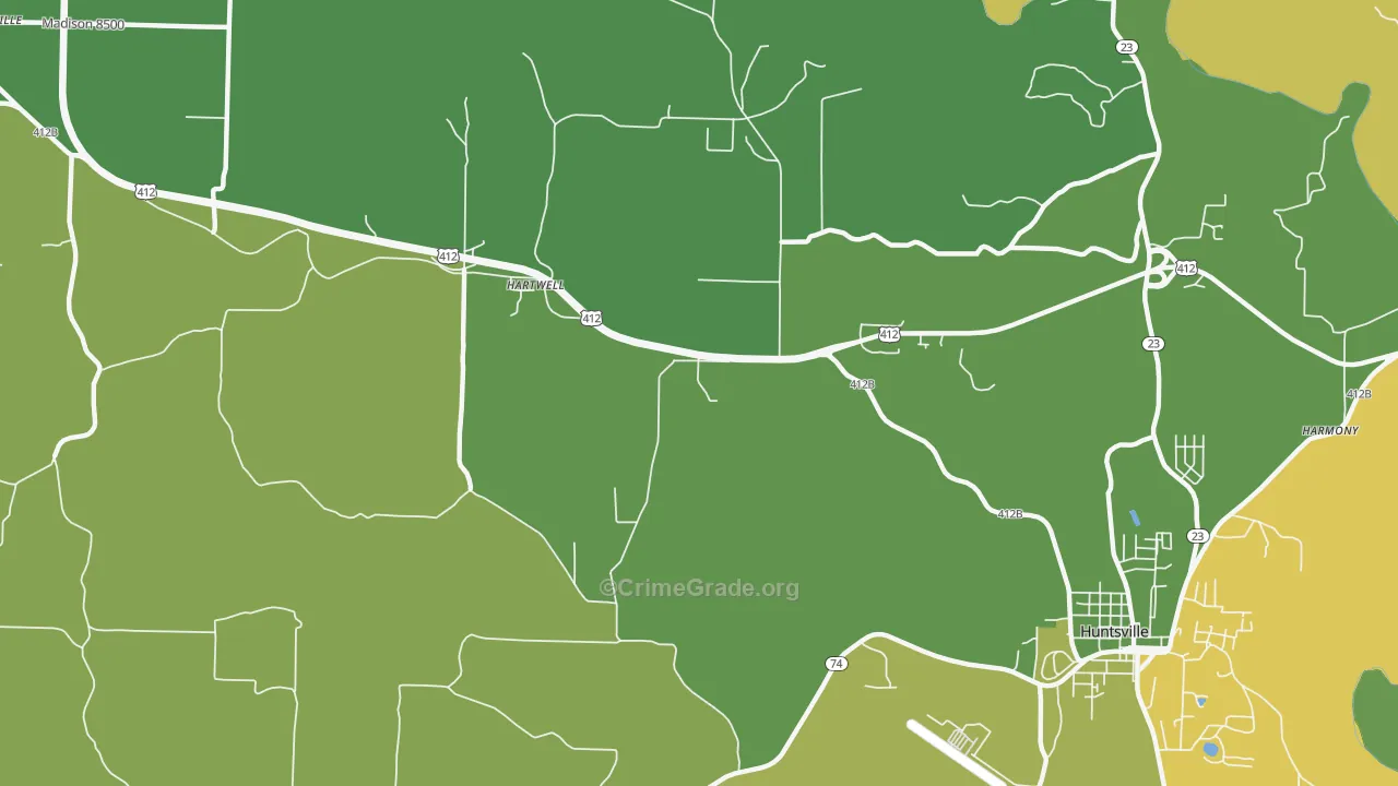 Hartwell, AR Map of Murder Rates