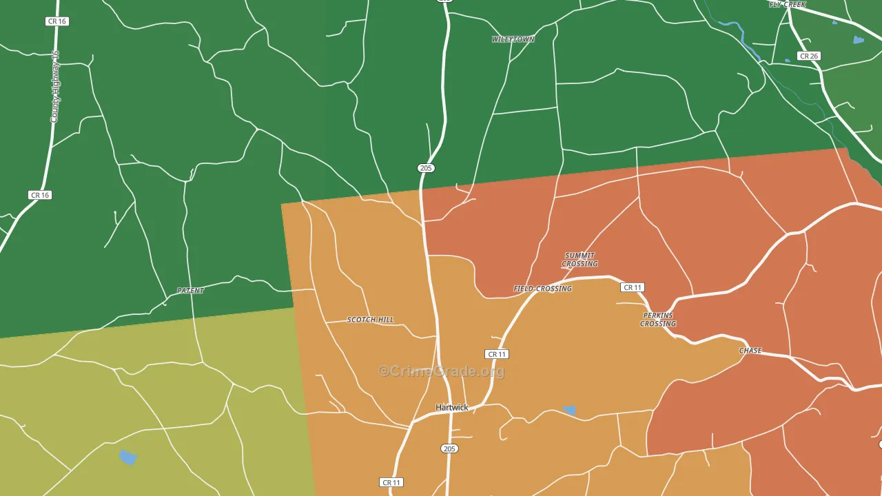 Hartwick, NY Map of Murder Rates