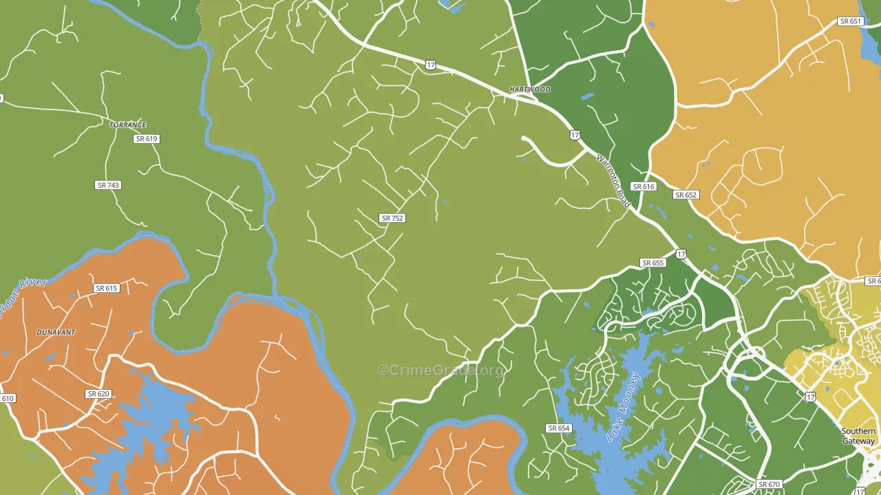 Hartwood, VA Map of Murder Rates