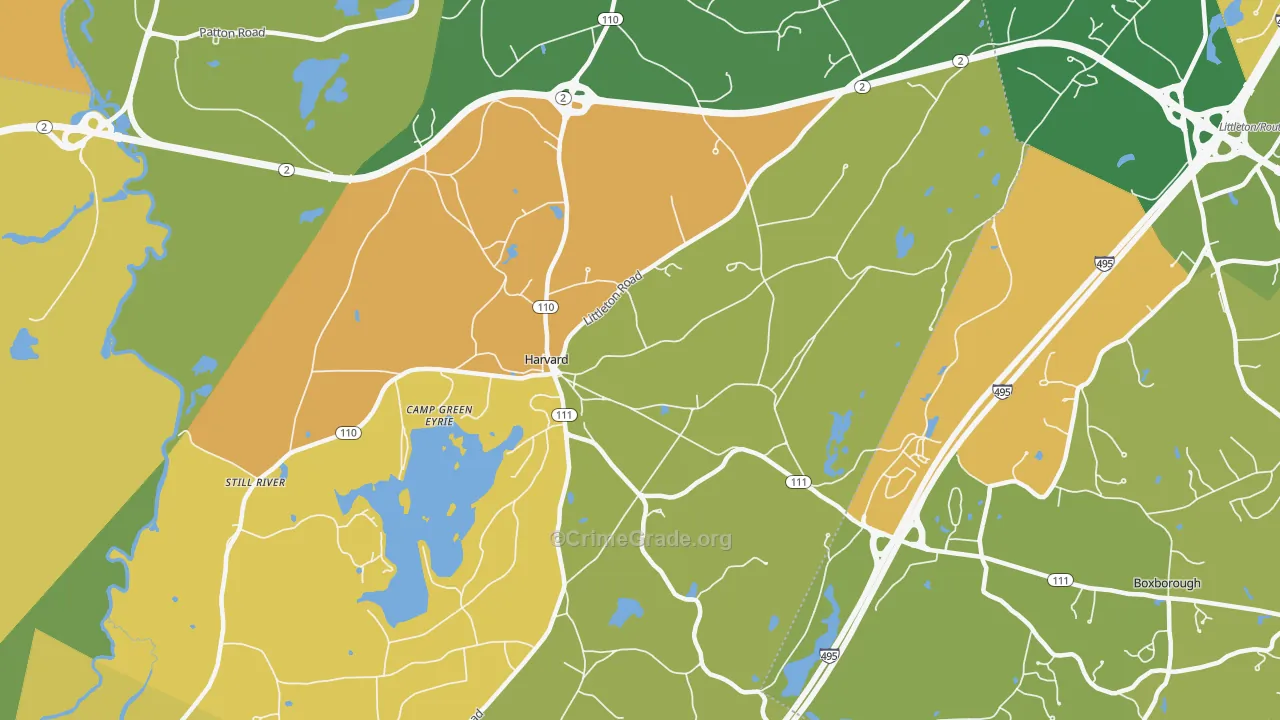 Harvard, MA Map of Murder Rates