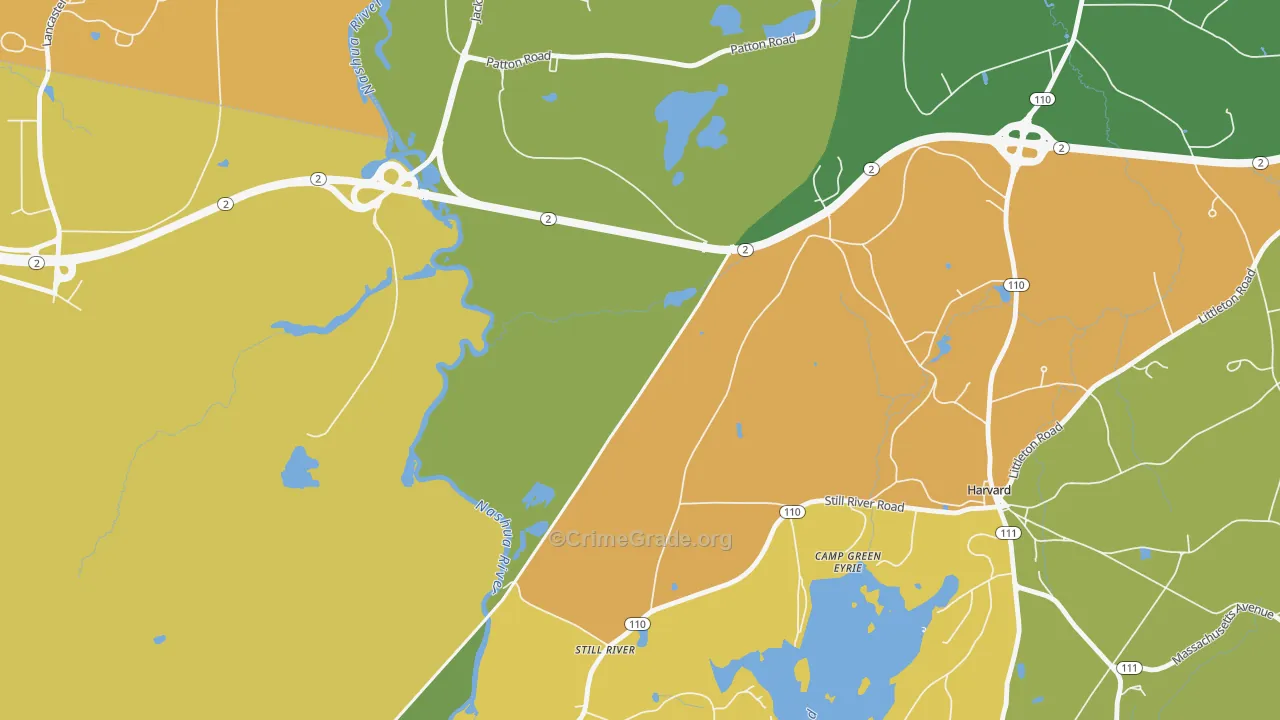 Harvard Station, MA Map of Murder Rates