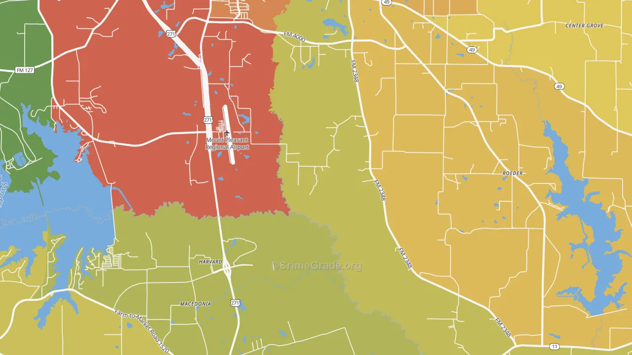 Harvard, TX Map of Murder Rates