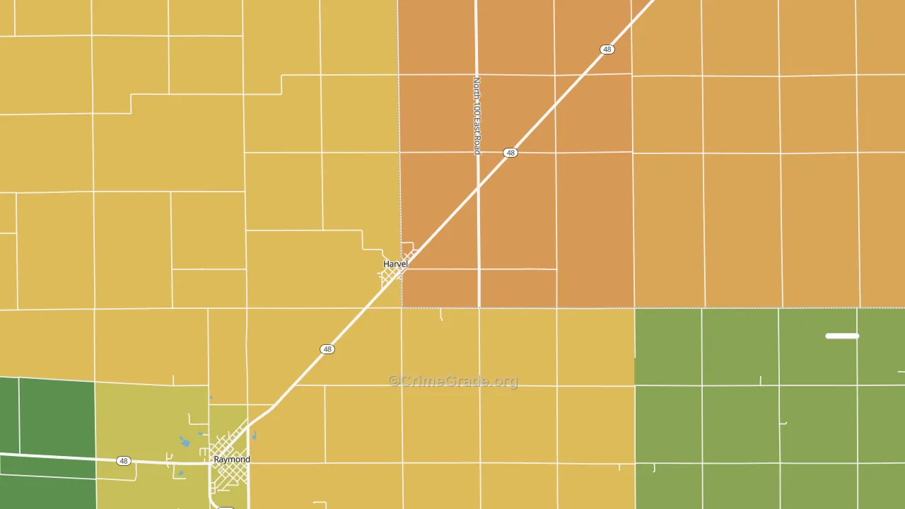 Harvel, IL Map of Murder Rates
