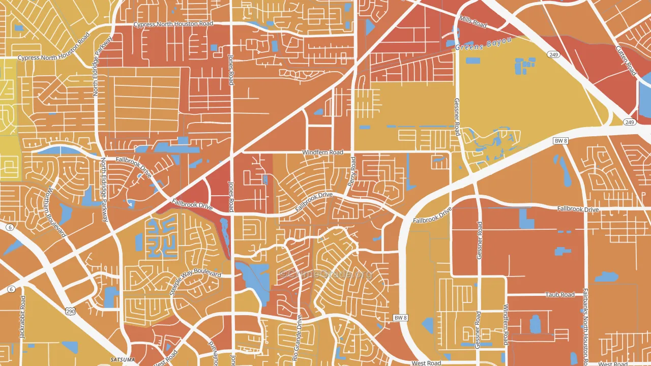 Harvest Bend, Houston, TX Map of Murder Rates