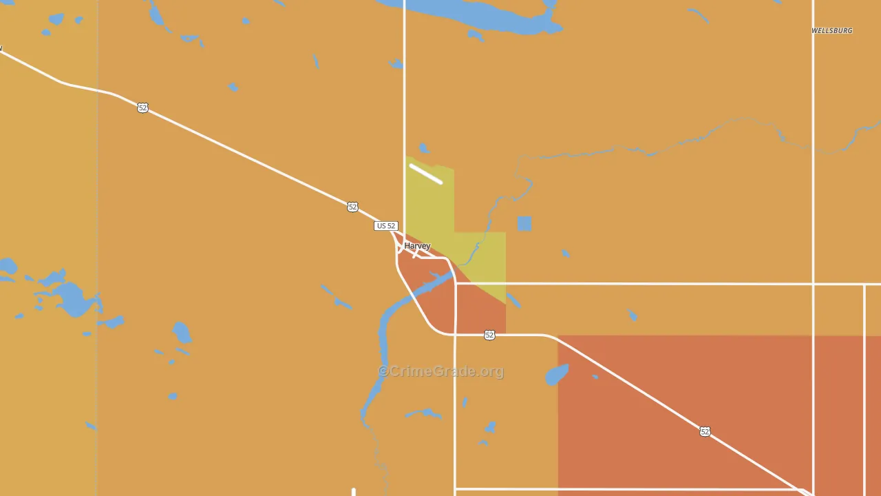 Harvey, ND Map of Murder Rates