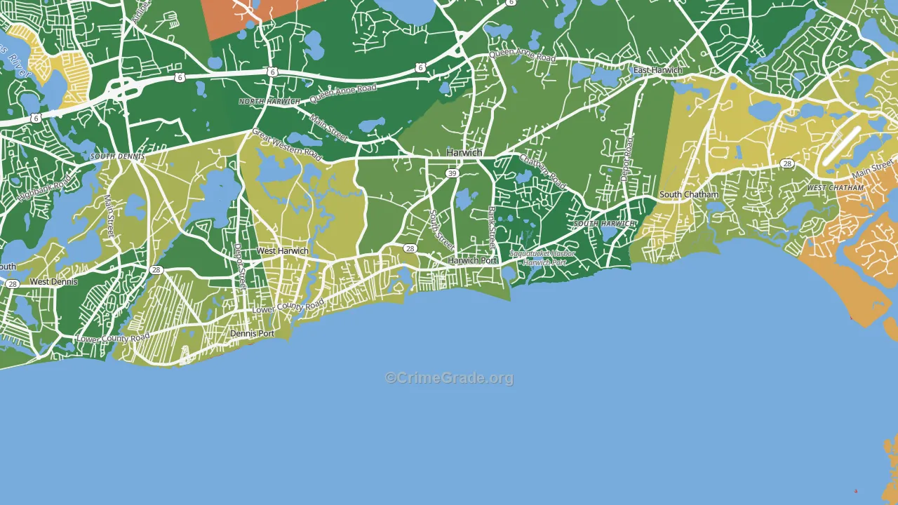 Harwich Port, MA Map of Murder Rates