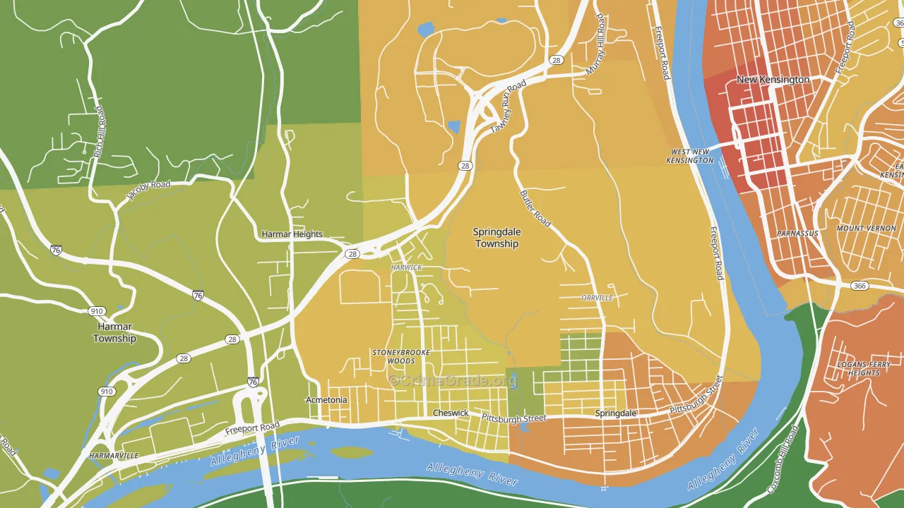Harwick, PA Map of Murder Rates