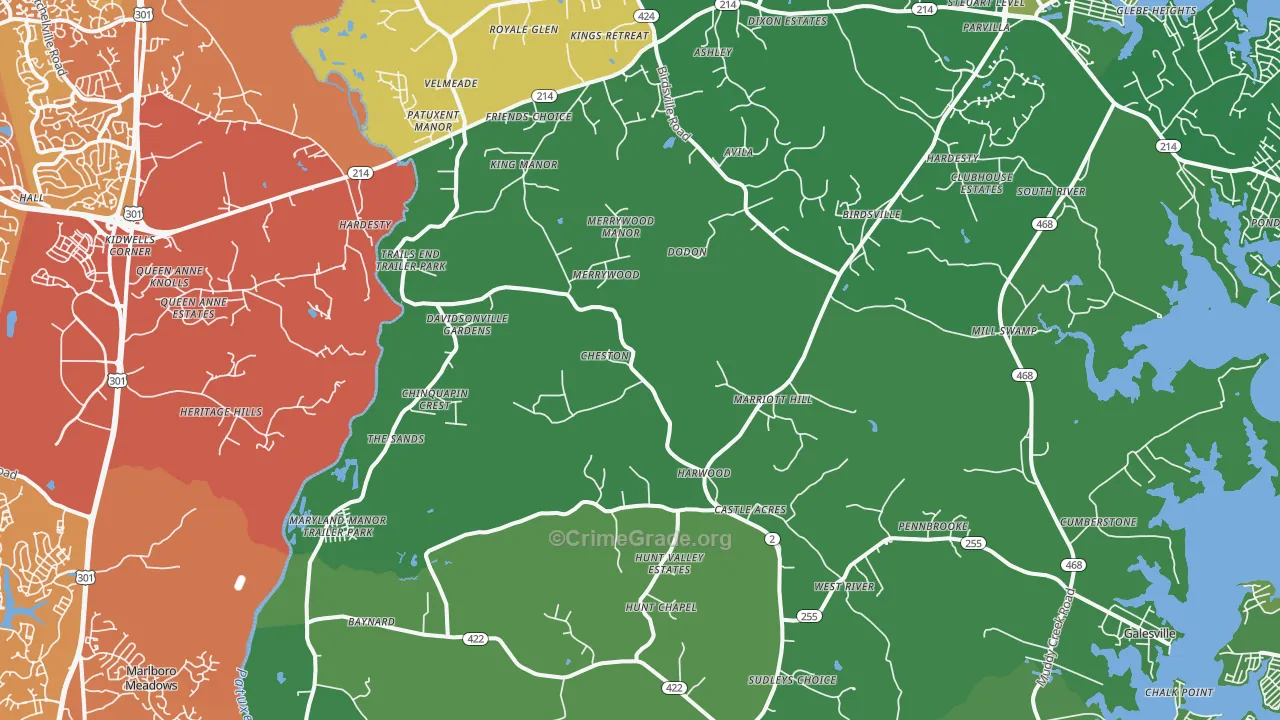 Harwood, MD Map of Murder Rates