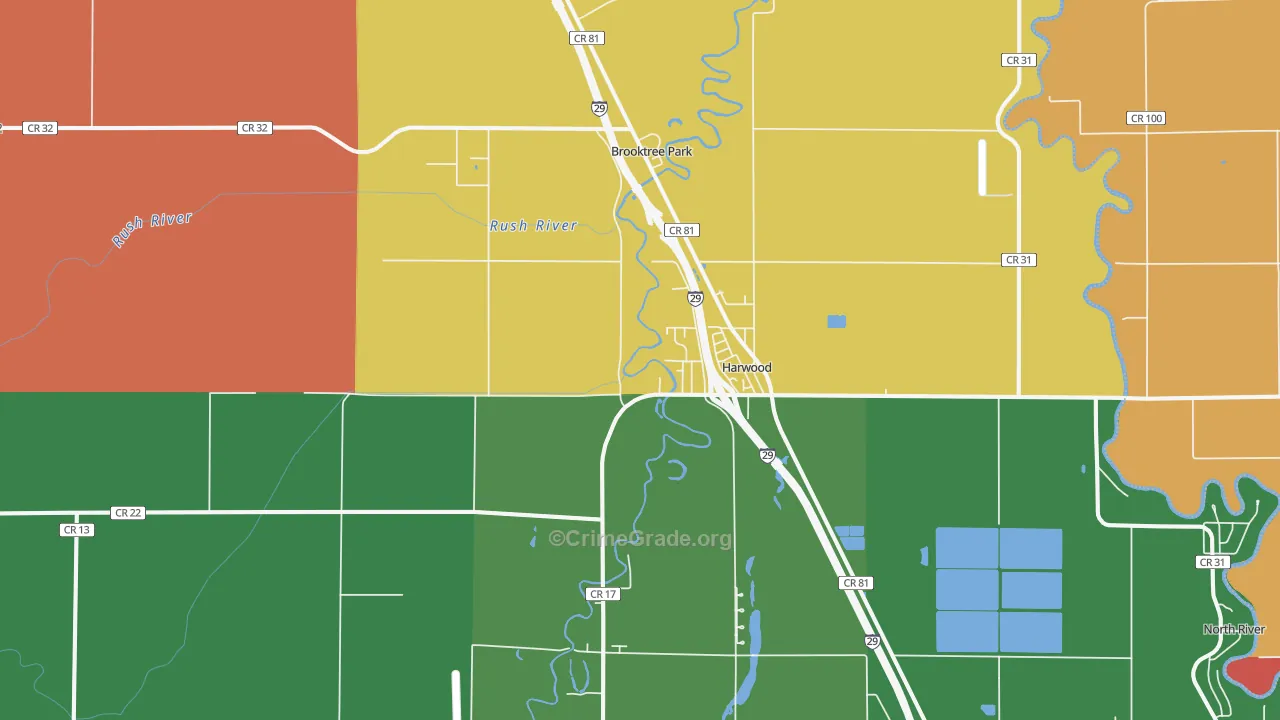 Harwood, ND Map of Murder Rates