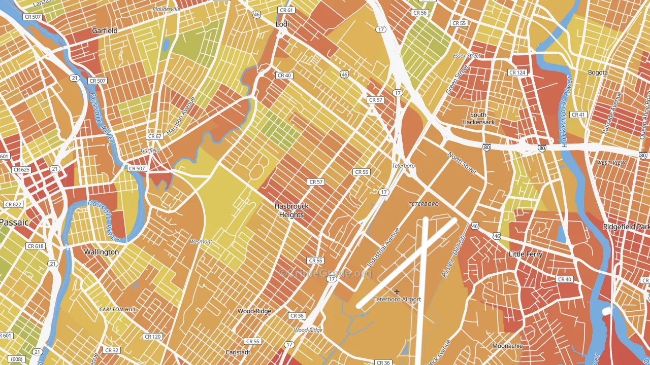 Hasbrouck Heights, NJ Map of Murder Rates
