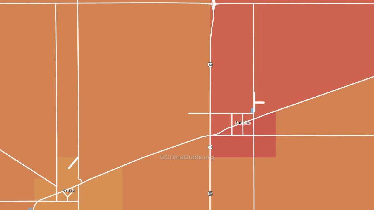 Haskell County, KS Map of Murder Rates
