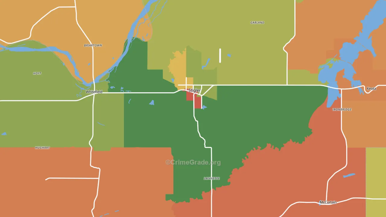 Haskell County, OK Map of Murder Rates