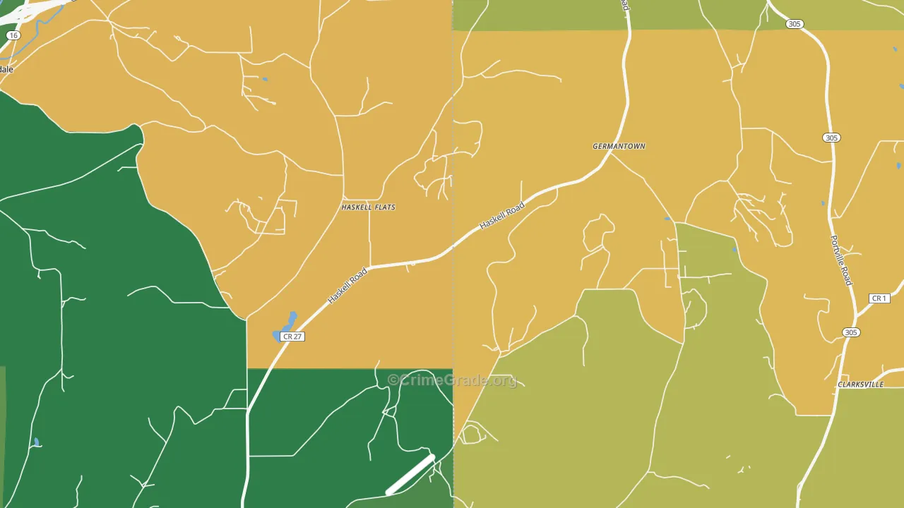 Haskell Flats, NY Map of Murder Rates