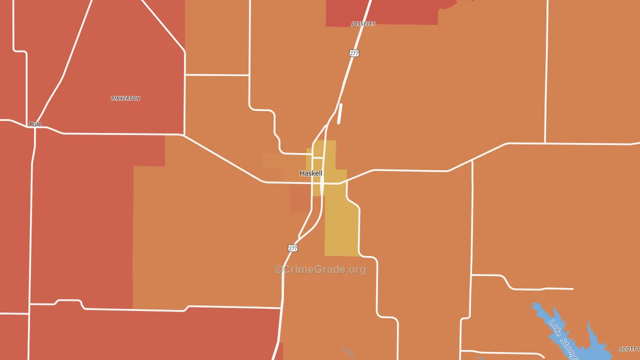 Haskell, TX Map of Murder Rates