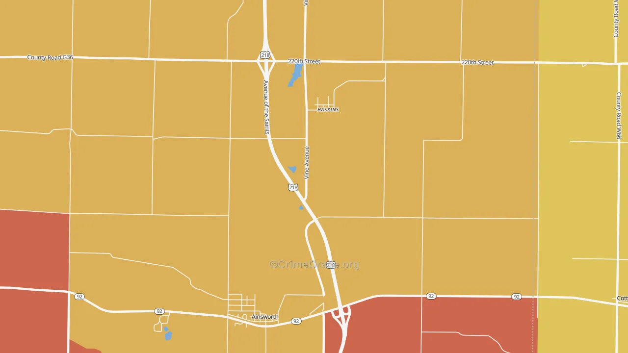 Haskins, IA Map of Murder Rates