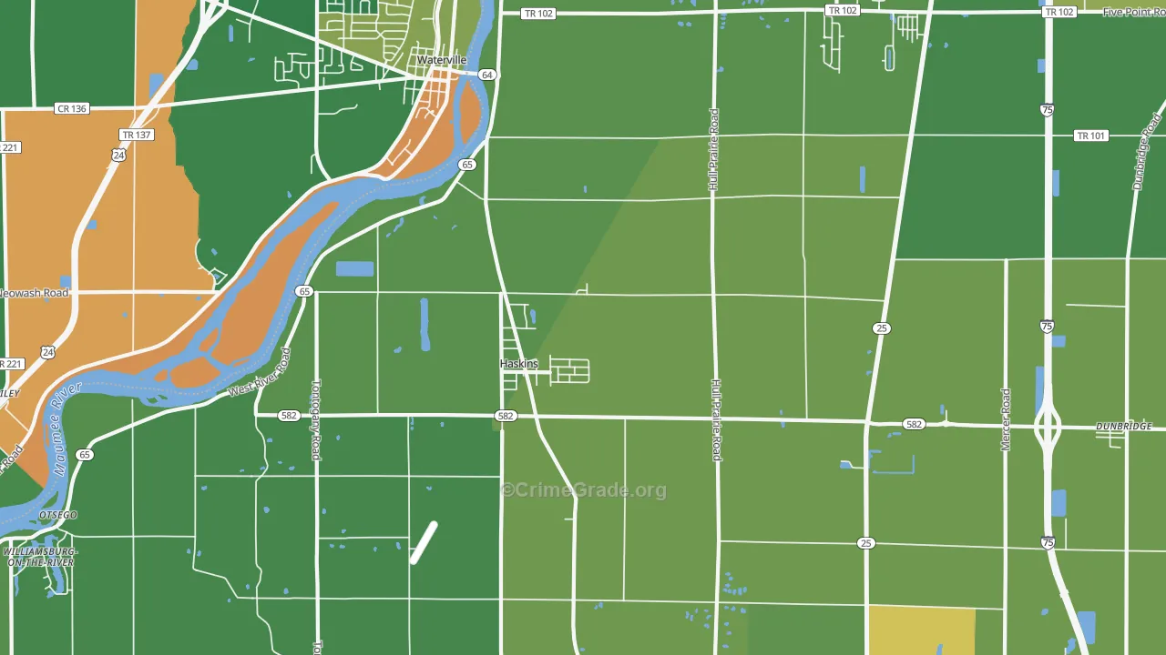 Haskins, OH Map of Murder Rates
