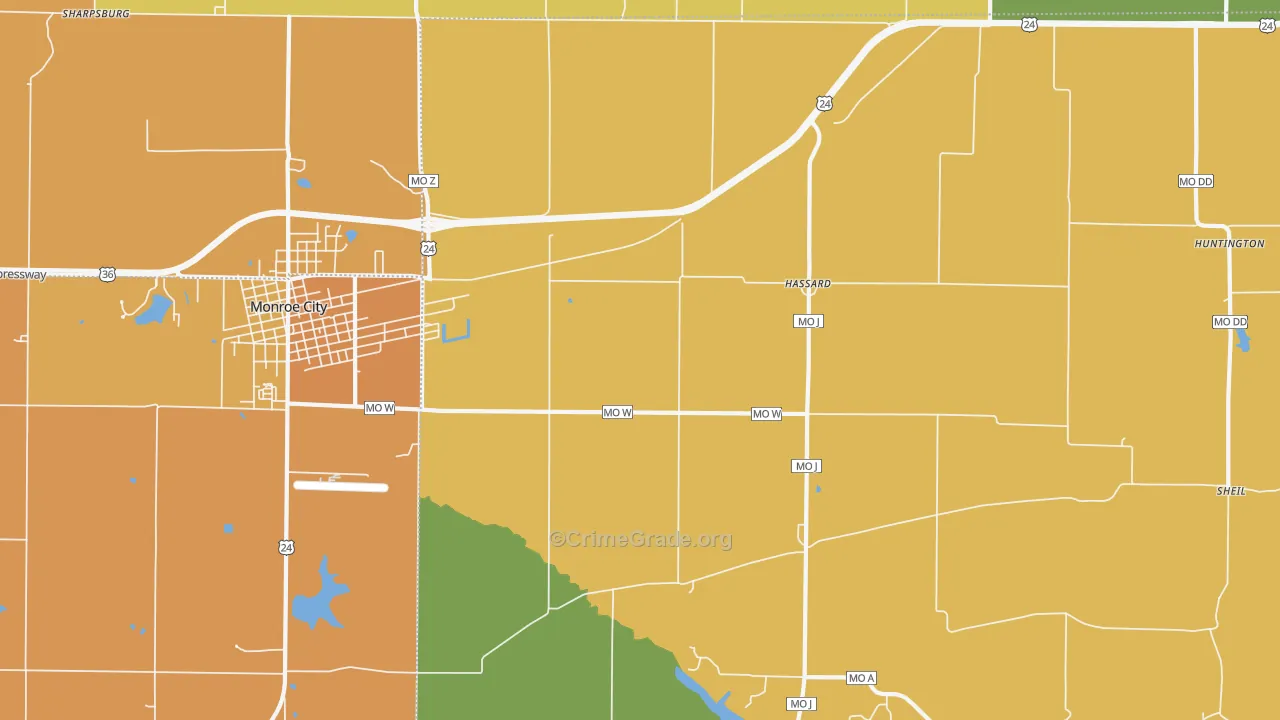 Hassard, MO Map of Murder Rates