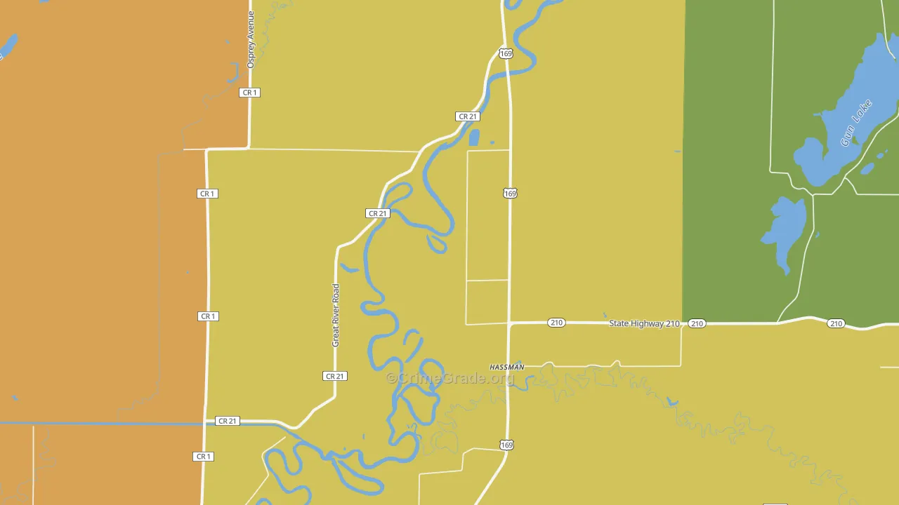 Hassman, MN Map of Murder Rates