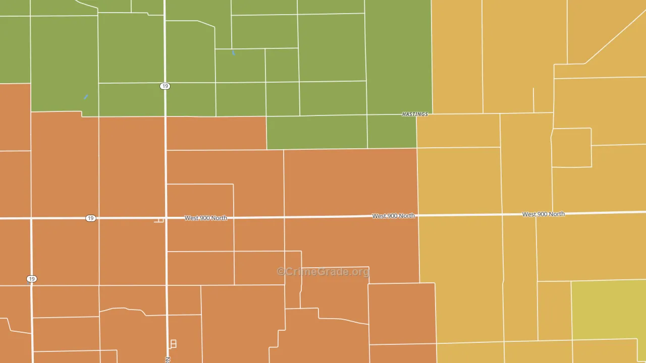 Hastings, IN Map of Murder Rates